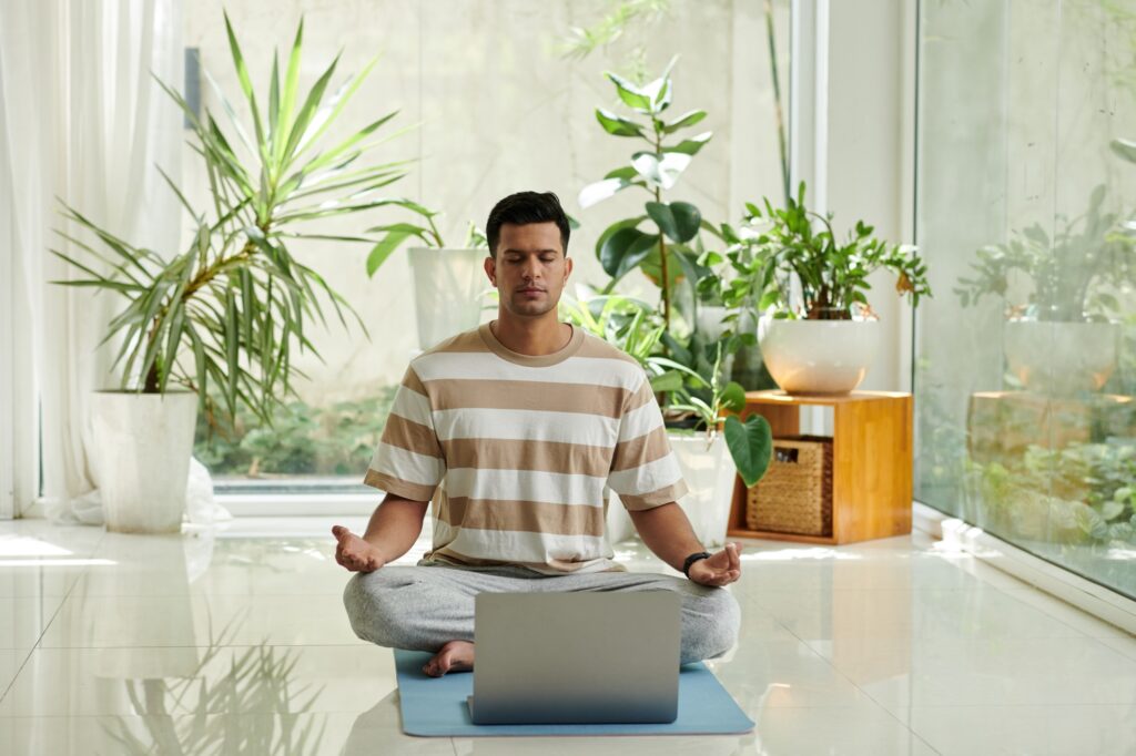 Man Having Meditating Practice